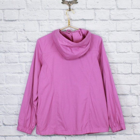 Eddie Bauer Purple Nylon Lightweight Waterproof Hooded Rain Jacket Size S - Picture 4 of 8